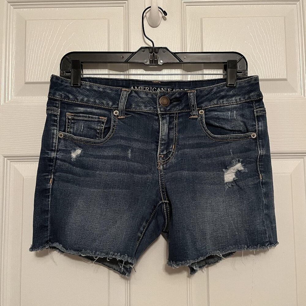 American Eagle Outfitters Stretch Women's Jean Shorts Sz 10 Low Rise 5" INSM
